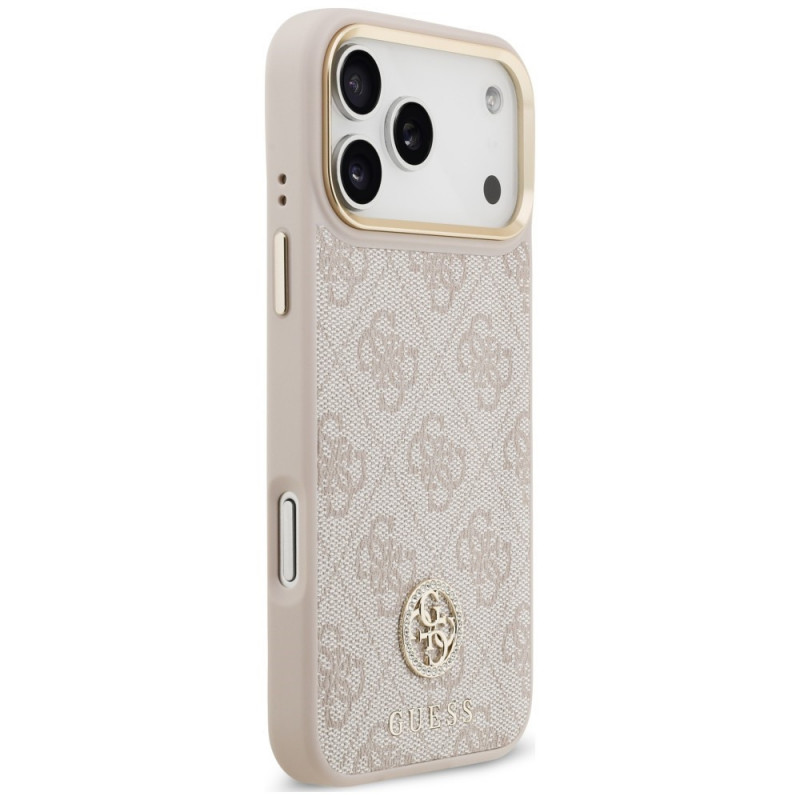 Guess 4G Strass Logo MagSafe-hoesje voor Apple iPhone 18 Pro Max / 17 Pro Max, roze