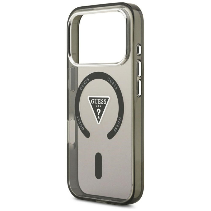 Guess IML Gradient Triangle Logo MagSafe-hoesje voor Apple iPhone 18 Pro Max / 17 Pro Max, zwart