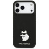Karl Lagerfeld Silicone Choupette Metal Pin-hoesje voor Apple iPhone 18 Pro Max / 17 Pro Max, zwart