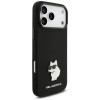 Karl Lagerfeld Silicone Choupette Metal Pin-hoesje voor Apple iPhone 18 Pro Max / 17 Pro Max, zwart