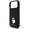 Karl Lagerfeld Silicone Choupette Metal Pin-hoesje voor Apple iPhone 18 Pro Max / 17 Pro Max, zwart