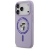 Karl Lagerfeld Silicone Karl&Choupette Ring MagSafe-hoesje voor Apple iPhone 18 Pro / 17 Pro, paars
