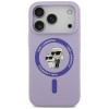 Karl Lagerfeld Silicone Karl&Choupette Ring MagSafe-hoesje voor Apple iPhone 18 Pro / 17 Pro, paars