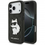 Karl Lagerfeld Saffiano Mono Patch Choupette-hoesje voor Apple iPhone 18 Pro / 17 Pro, zwart