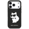 Karl Lagerfeld Saffiano Mono Patch Choupette-hoesje voor Apple iPhone 18 Pro / 17 Pro, zwart