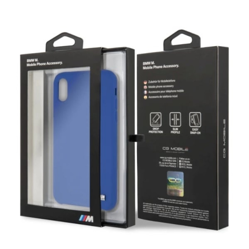 BMW BMHCPXMSILNA Silicone M Collection Hardcase voor Apple iPhone X / XS, marineblauw