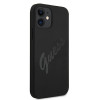 Guess GUHCP12SLSVSBK Script Vintage hardcase voor Apple iPhone 12 mini 5,4 inch, zwart/zwart