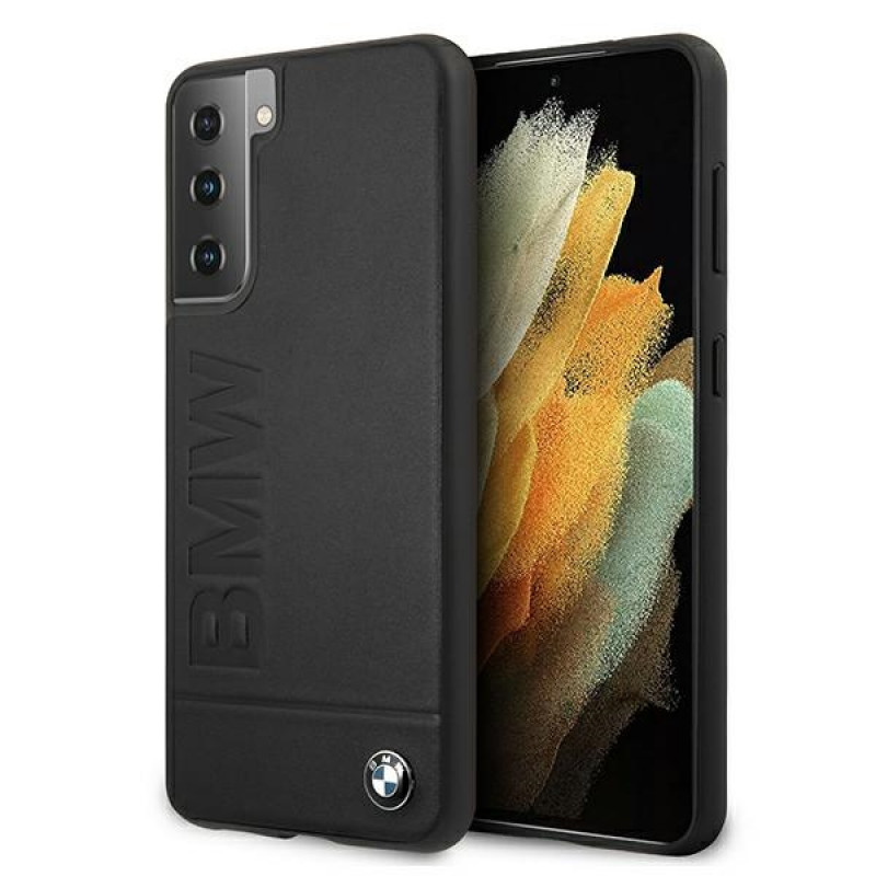 BMW BMHCS21MSLLBK Signature Logo Imprint hardcase voor Samsung Galaxy S21+, zwart