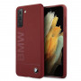 BMW BMHCS21MSLBLRE silicone Signature Logo-hardcase voor Samsung Galaxy S21+, rood