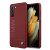 BMW BMHCS21MSLBLRE silicone Signature Logo-hardcase voor Samsung Galaxy S21+, rood