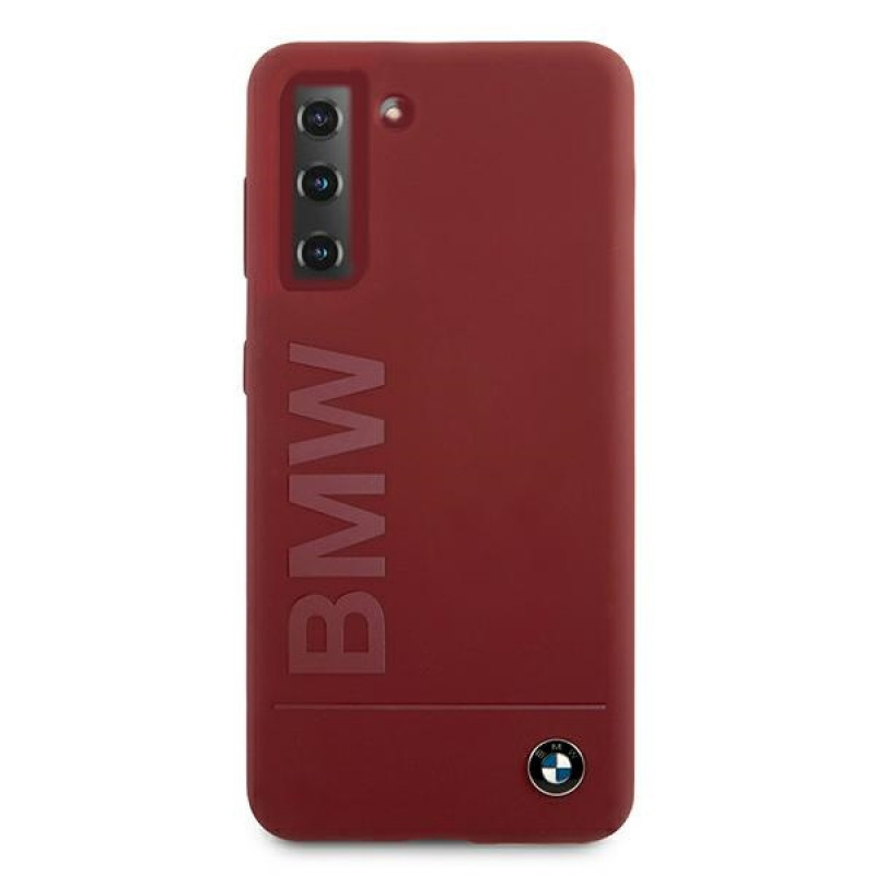 BMW BMHCS21MSLBLRE silicone Signature Logo-hardcase voor Samsung Galaxy S21+, rood