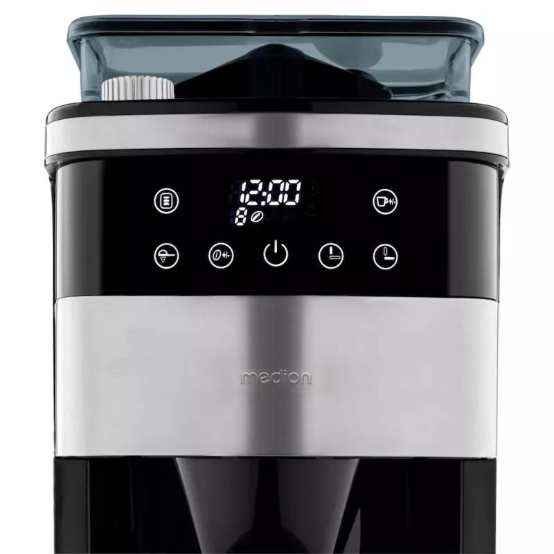 Medion MD 19911 filterkoffiezetapparaat met molen, thermoskan, 1000 W, zilver/zwart