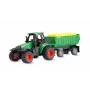Amewi metalen tractor met aanhangwagen, 1:64, RTR, groen