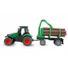 Amewi metalen tractor met bosbouwaanhangwagen, 1:64, RTR, groen