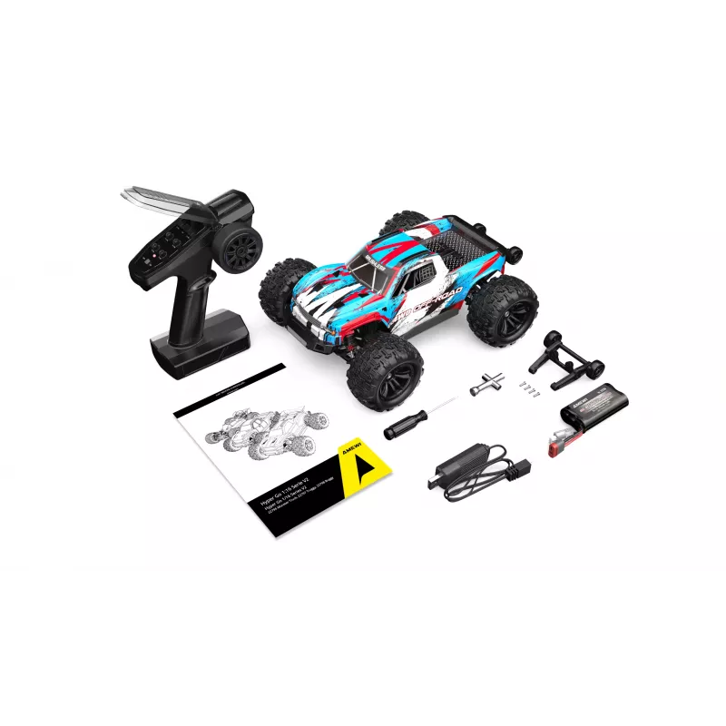 Amewi Hyper Go Monster Truck V2 brushless 4WD, 1:16, RTR, blauw/wit
