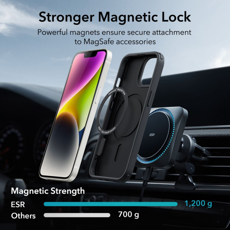 ESR Classic Hybrid HaloLock MagSafe-hoesje voor Apple iPhone 14 Plus / 15 Plus, ESR564, zwart