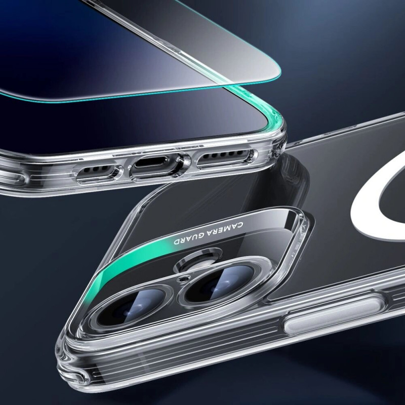 ESR Classic Pro Set HaloLock MagSafe-hoesje met gehard glas voor Apple iPhone 16, transparant