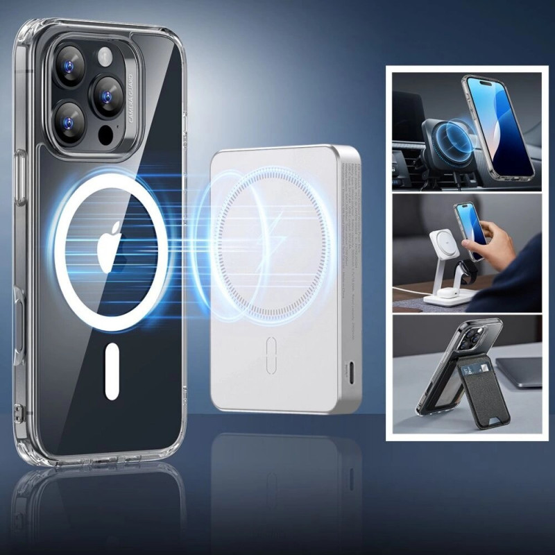 ESR Classic Hybrid HaloLock MagSafe-hoesje met gehard glas voor Apple iPhone 16 Pro Max, transparant