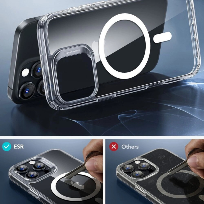 ESR Classic Hybrid HaloLock MagSafe-hoesje met gehard glas voor Apple iPhone 16 Pro Max, transparant