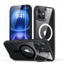 ESR Classic Hybrid Kickstand HaloLock MagSafe-hoesje met gehard glas voor Apple iPhone 16, transparant/zwart