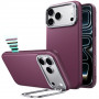 ESR Leren Kickstand MagSafe-hoesje voor Apple iPhone 17 Pro / 18 Pro, Deep Burgundy