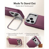 ESR Leren Kickstand MagSafe-hoesje voor Apple iPhone 17 Pro / 18 Pro, Deep Burgundy
