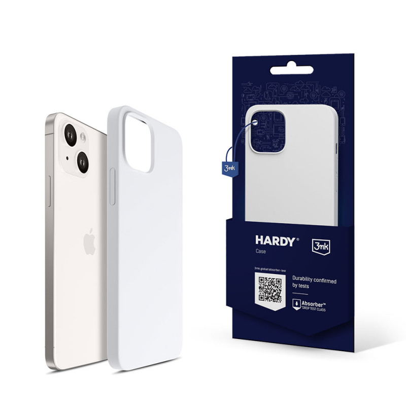 3MK Hardy Case MagSafe Apple iPhone 14 Plus / 15 Plus siliconenhoesje, wit