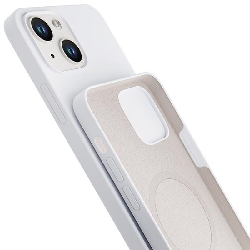 3MK Hardy Case MagSafe Apple iPhone 14 Plus / 15 Plus siliconenhoesje, wit