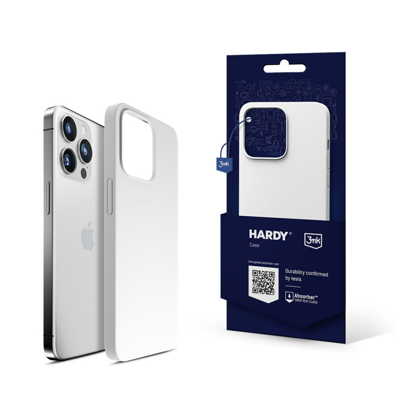 3MK Hardy Case MagSafe Apple iPhone 14 Pro Max siliconenhoesje, wit