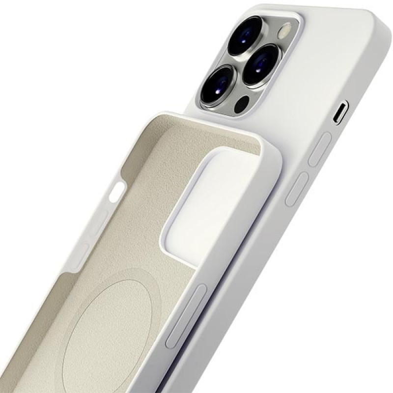 3MK Hardy Case MagSafe Apple iPhone 14 Pro Max siliconenhoesje, wit
