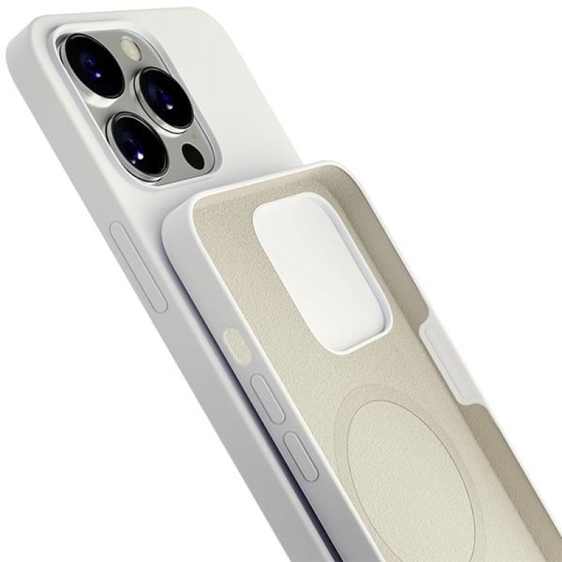 3MK Hardy Case MagSafe Apple iPhone 14 Pro Max siliconenhoesje, wit