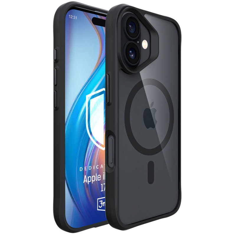 3MK Satin Armor MagCase voor Apple iPhone 17, zwart