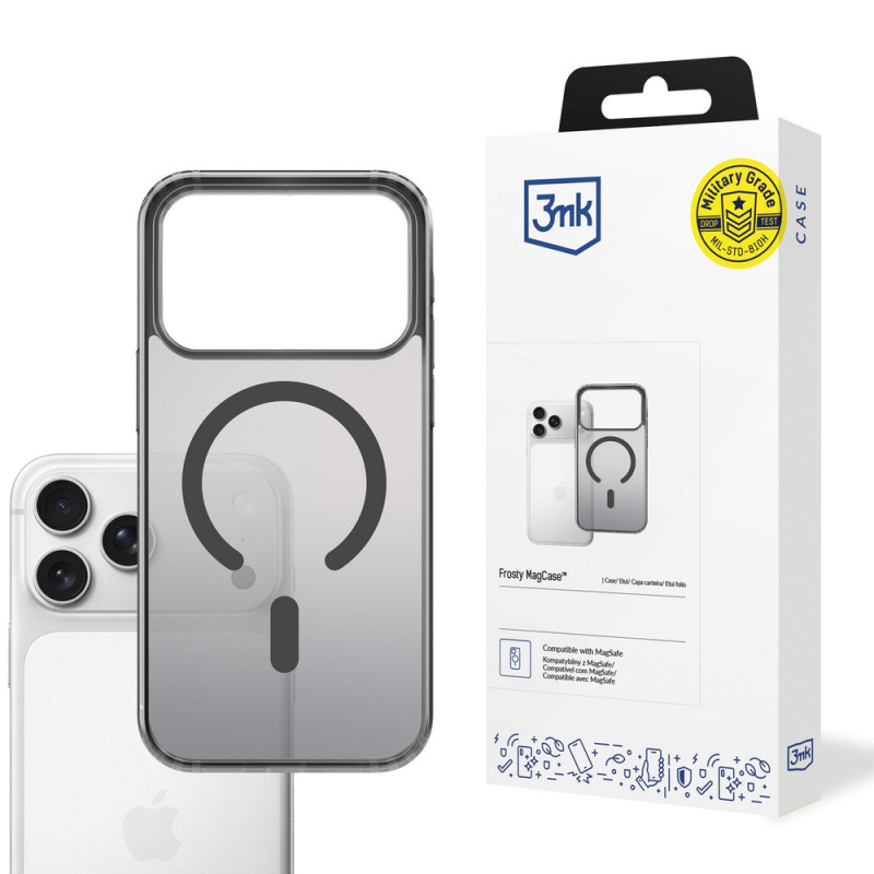 3MK Frosty MagCase Apple iPhone 17 Pro-hoesje, zwart