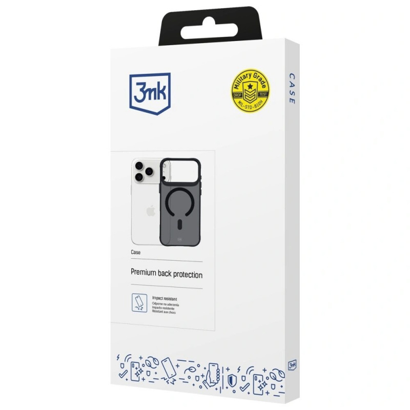 3MK Smoke Matt MagCase hoesje voor Apple iPhone 17 Pro, zwart