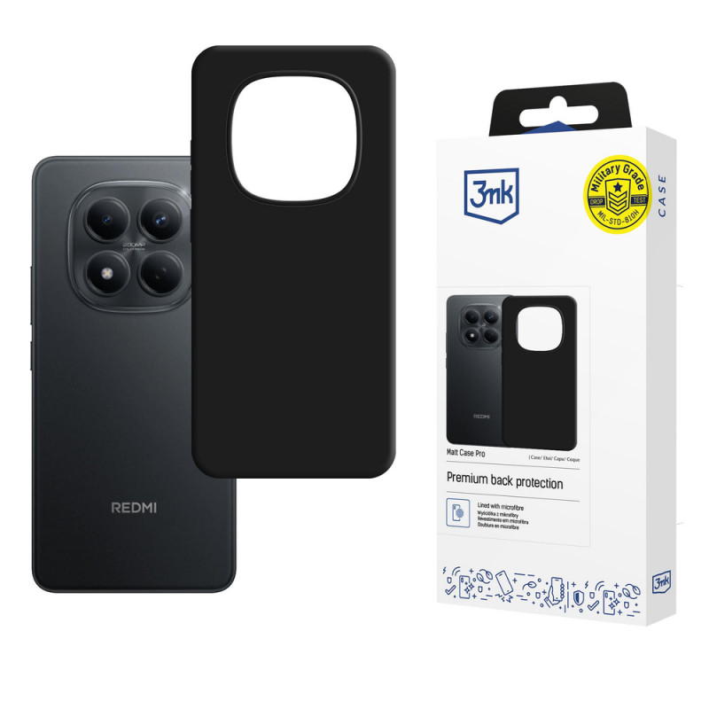 3MK Matt Case Pro Xiaomi Redmi Note 15 Pro 4G smartphonehoesje, zwart