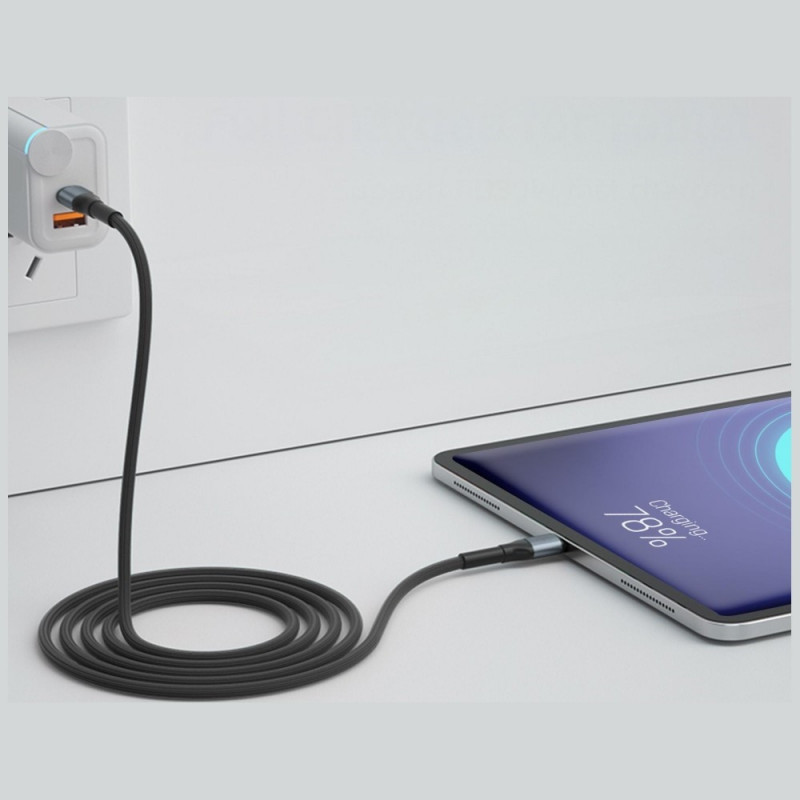 3MK Hyper Cable N-SERIES USB-C naar USB-C kabel, 1,5 m, 100 W, zwart
