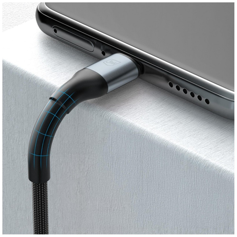 3MK Hyper Cable N-SERIES USB-C naar USB-C kabel, 1,5 m, 100 W, zwart