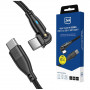 3MK Hyper Cable N-SERIES USB-C naar USB-C kabel met 180° draaibare connector, 1 m, 100 W, zwart