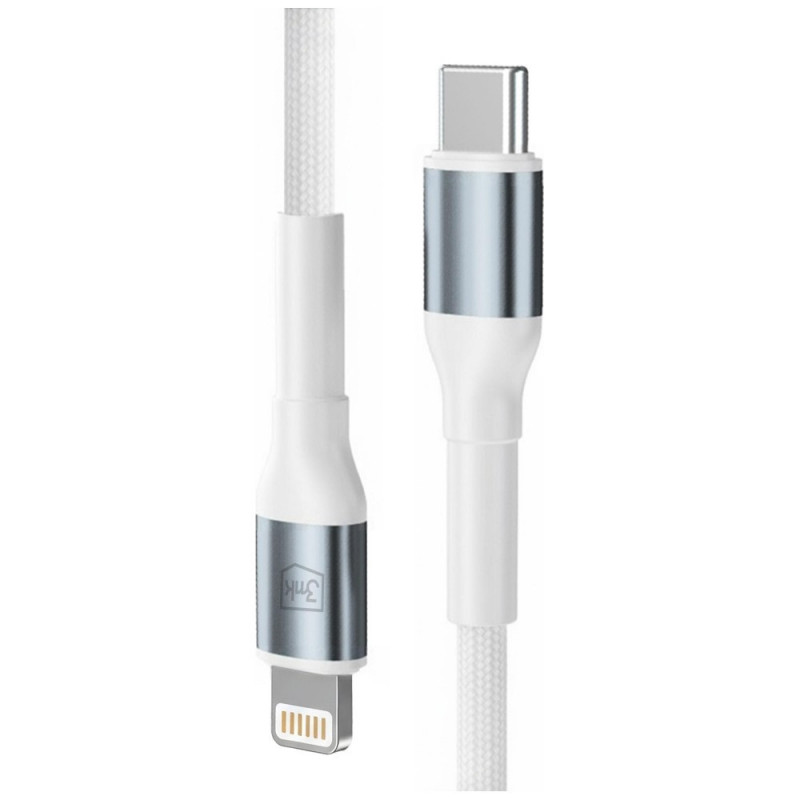 3MK Hyper Cable N-SERIES USB-C naar Lightning-kabel, 1 m, 27 W, wit