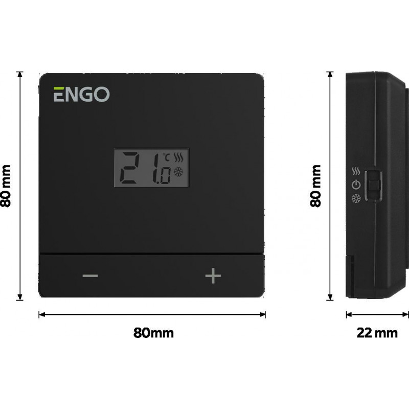ENGO Controls EASY-BATB dagelijkse bedrade thermostaat