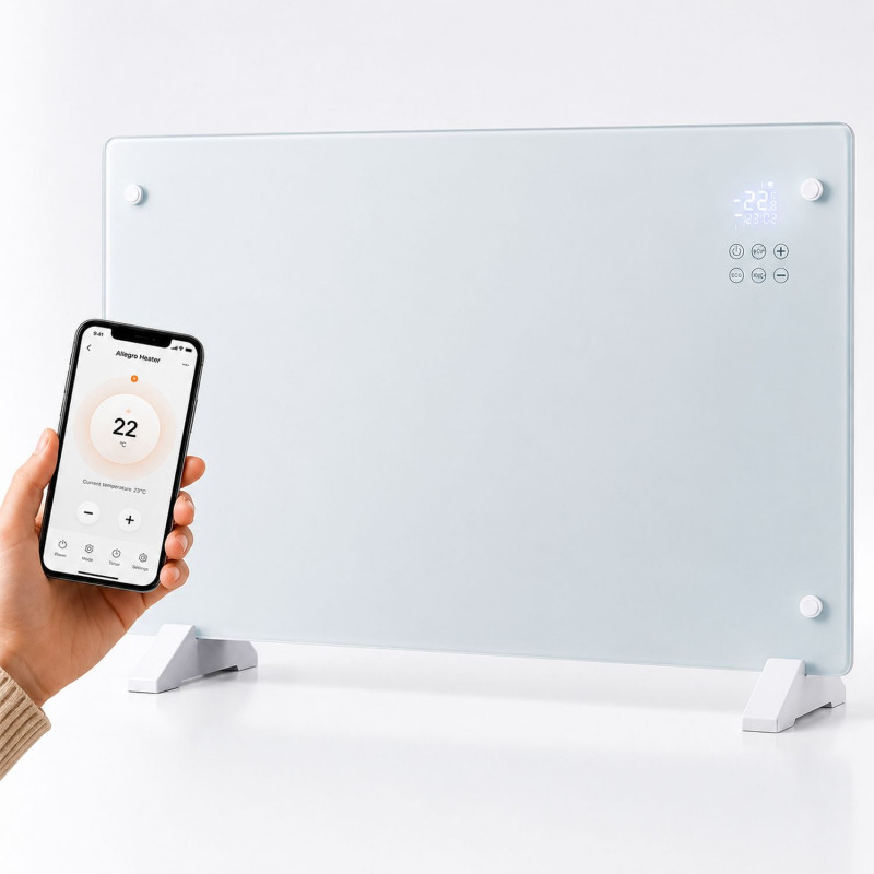 Extralink slim glaspaneelverwarming LPL-23A-WH, 2000 W, WiFi, wit
