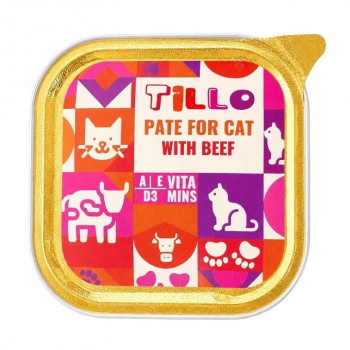 TILLO Natvoer voor katten met rundvleespaté, 100 g