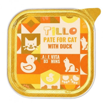 TILLO Pate Duck natvoer voor katten, 100 g