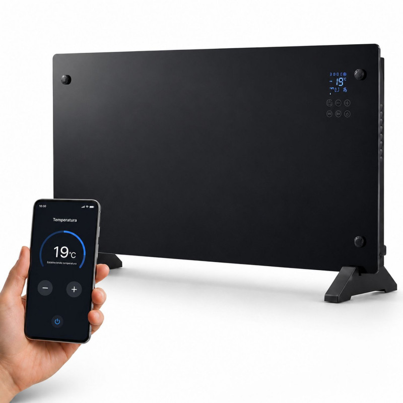 Extralink slimme glazen paneelverwarmer LPL-23A-BL, 2000 W, WiFi, zwart
