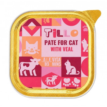 TILLO Paté met kalfsvlees natvoer voor katten, 100 g