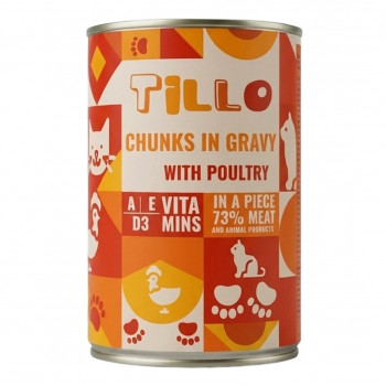 TILLO Chunks in jus Gevogelte natvoer voor katten, 415 g