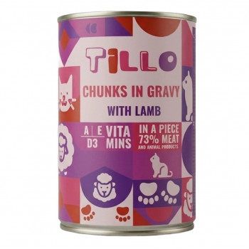 TILLO stukjes in saus lam natvoer voor katten, 415 g