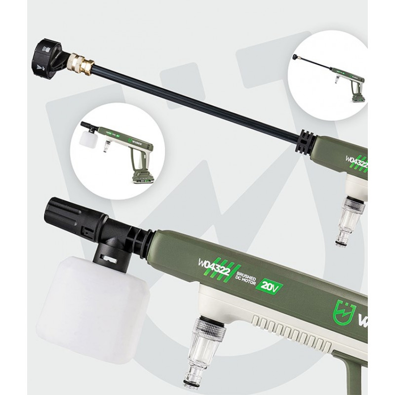 Wuber W04322 Snoerloze hogedrukreiniger, 20 V, 300 l/h