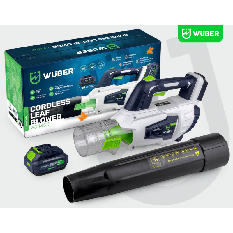 Wuber W04400 draadloze bladblazer, 20 V, 160 km/h