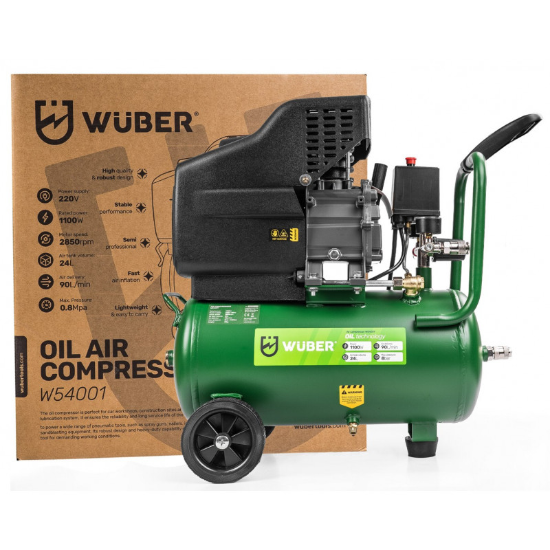Wuber W54001 olieluchtcompressor, 24 L